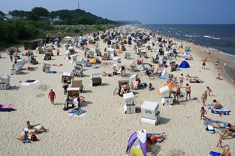 Strand an der Seebruecke Heringsdorf