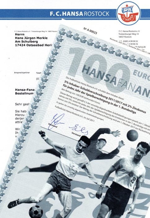 Hansa-Fananleihe 100 Euro