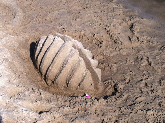 Sandskulptur am Strand von Heringsdorf