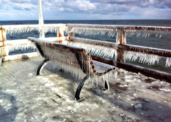 Eiszapfen Seebrücke Bansin