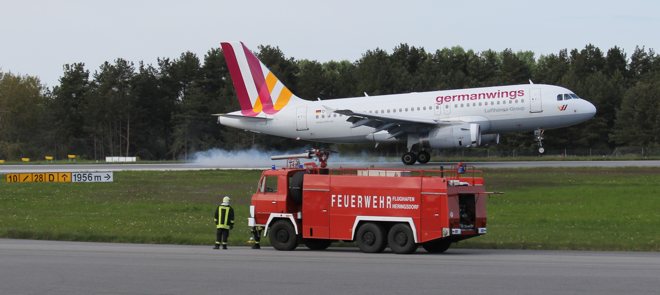 Germanwings A319 setzt in Heringsdorf auf