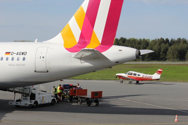 Germanwings A319 am Flughafen Heringsdorf