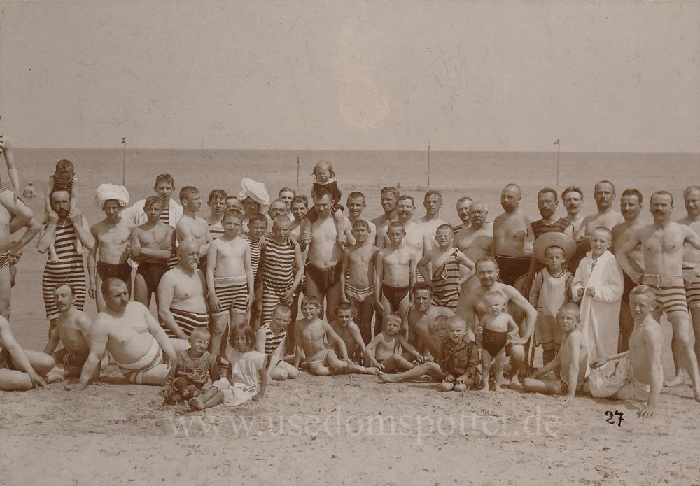 Herrengruppe am Strand von Zinnowitz 1908